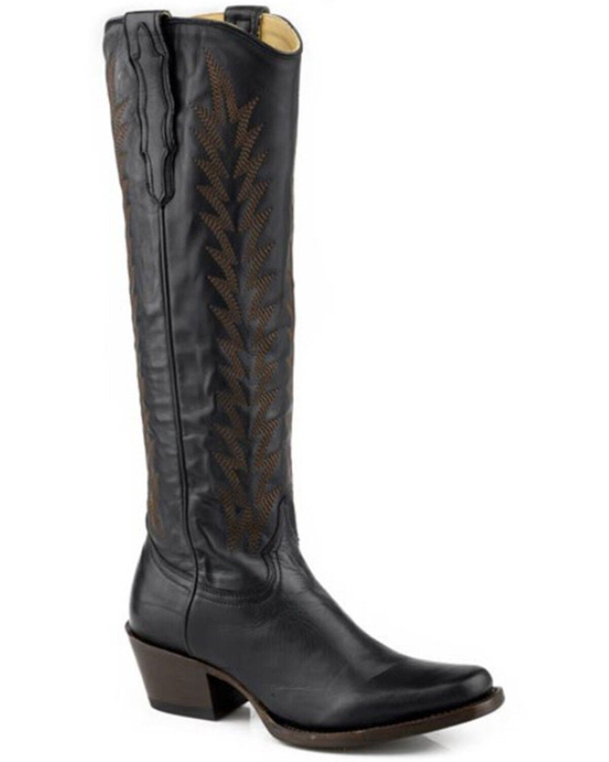 Image #1 - Stetson Women's Sissy Tall Western Boots - Round Toe, Black, hi-res