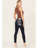 Image #1 - Miss Me Women's Dark Wash Mid Rise Stretch Skinny Jeans , Dark Wash, hi-res