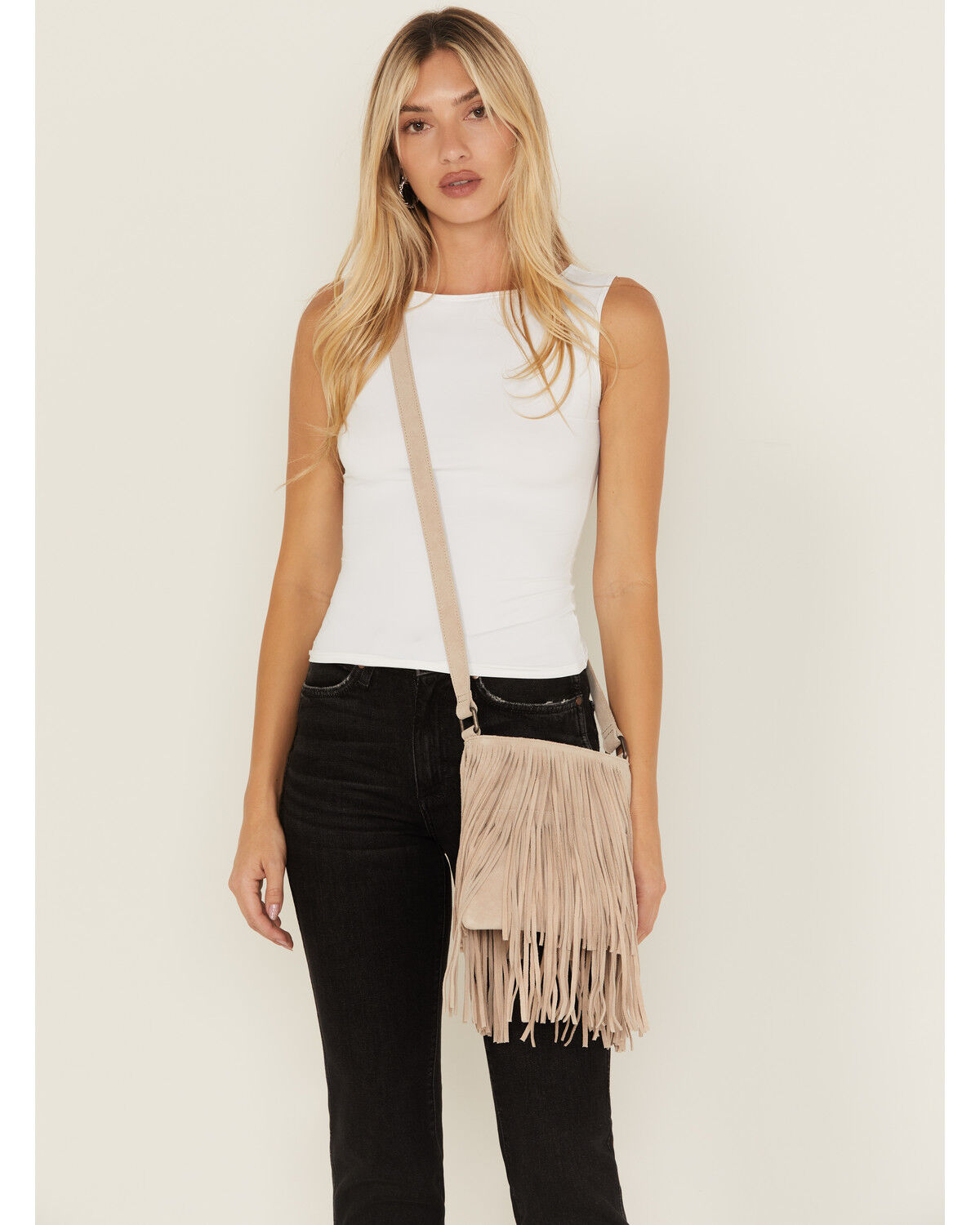 Image #1 - Idyllwind Women's Camarillo Fringe Suede Crossbody Bag, Sand, hi-res
