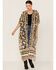 Image #1 - Flying Tomato Women's Floral Print Duster Kimono, Black, hi-res