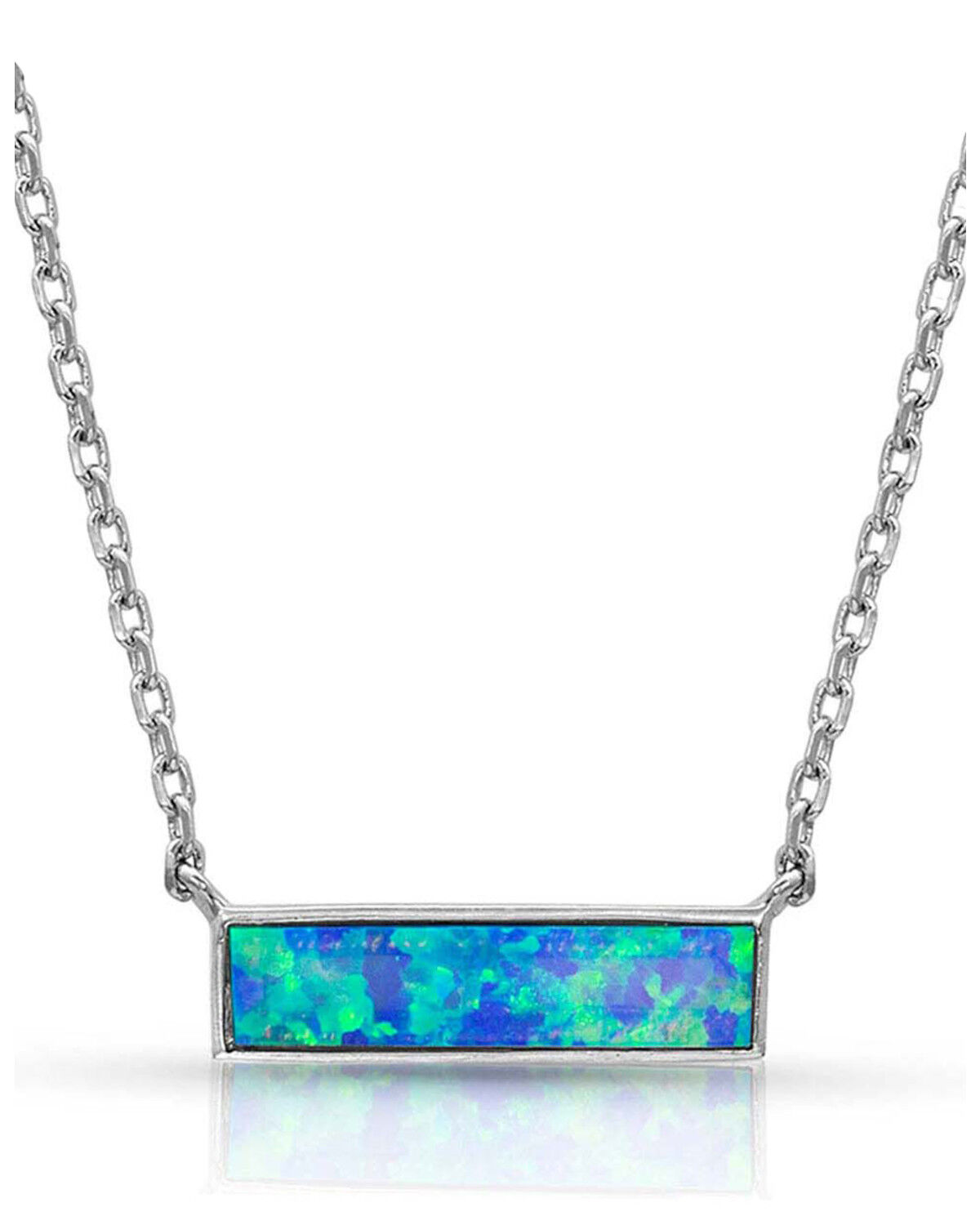 Image #1 - Montana Silversmiths Women's Opal Bar Necklace, Silver, hi-res