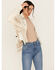 Image #1 - Idyllwind Women's Blair Fringe and Studded Faux Suede Snap Jacket, Off White, hi-res