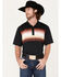 Image #1 - RANK 45® Men's Primetime Chest Stripe Button Down Polo Shirt , Black, hi-res