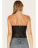 Image #5 - Understated Leather Women's Vixen Boned Leather Patched Corset, Black, hi-res