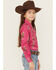 Image #3 - Cowgirl Hardware Girls' Cowgirl Print Long Sleeve Rhinestone Snap Stretch Western Shirt, Pink, hi-res