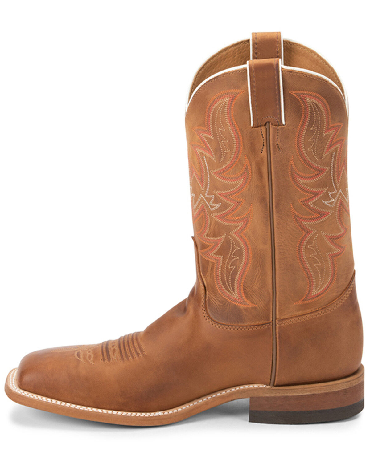 Image #4 - Justin Men's Bent Rail Distressed Western Boots - Broad Square Toe, Brown, hi-res