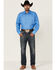 Image #2 - Roper Men's Cottage Foulard Geo Print Long Sleece Snap Western Shirt, Blue, hi-res