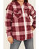 Image #3 - Shyanne Girls' Port Plaid Print Long Sleeve Zip Flannel Shacket, Burgundy, hi-res