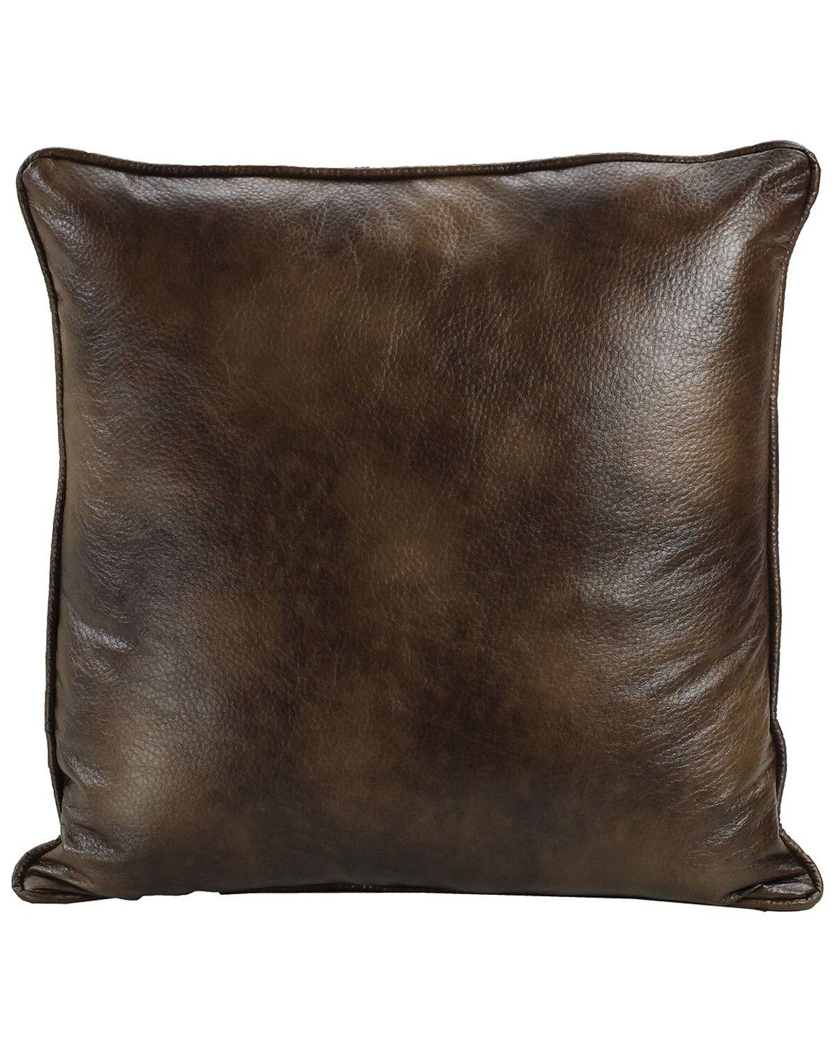 Image #1 - HiEnd Accents Dark Faux Leather Euro Sham, Brown, hi-res