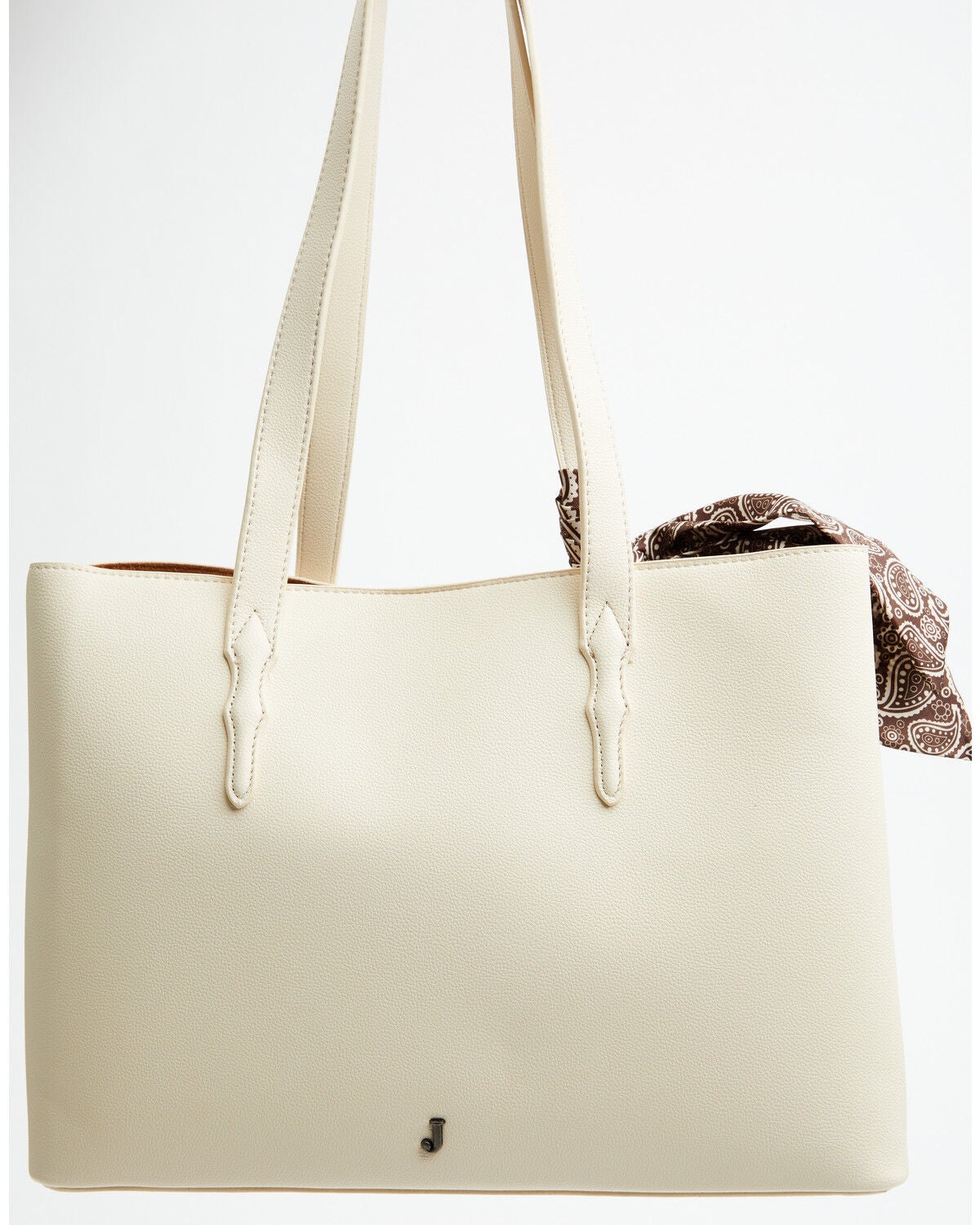 Image #1 - Justin Women's Paisley Print Scarf Tote Bag, Cream, hi-res