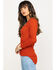 Image #3 - Red Label by Panhandle Women's Waffle Knit Top, Rust Copper, hi-res