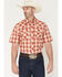 Image #1 - Wrangler Retro Men's Plaid Print Short Sleeve Snap Western Shirt, Orange, hi-res