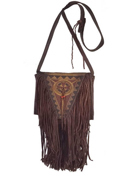 Kobler Leather Women's Brown Painted Crossbody Bag, Dark Brown, hi-res