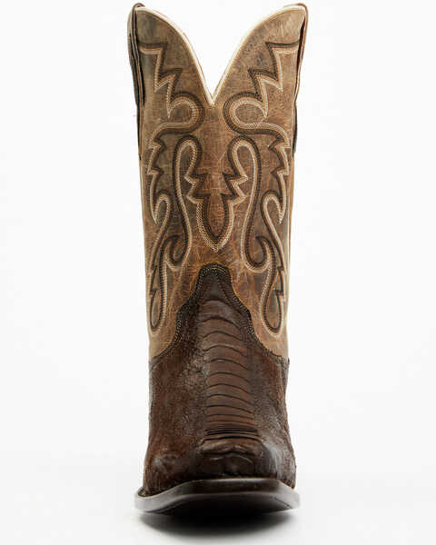 Image #4 - Dan Post Men's Exotic Ostrich Leg Western Boots - Square Toe, Chocolate, hi-res