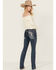 Image #1 - Grace in LA Women's Medium Wash Mid Rise Diamond Pocket Bootcut Stretch Denim Jeans , Medium Wash, hi-res