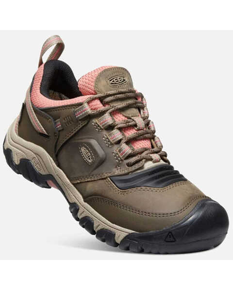 Image #1 - Keen Women's Ridge Flex Waterproof Hiking Shoes, Brown/pink, hi-res