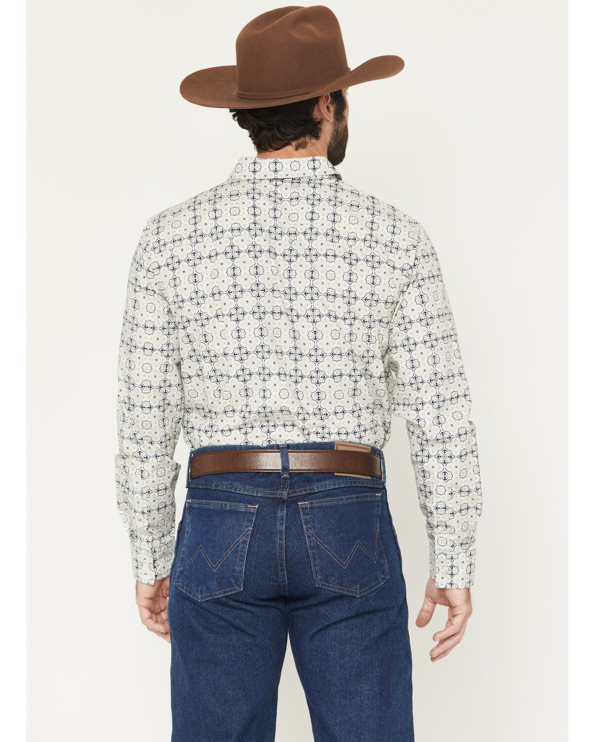 Image #4 - Gibson Trading Co Men's Initiate Medallion Print Long Sleeve Button-Down Western Shirt - Big, White, hi-res