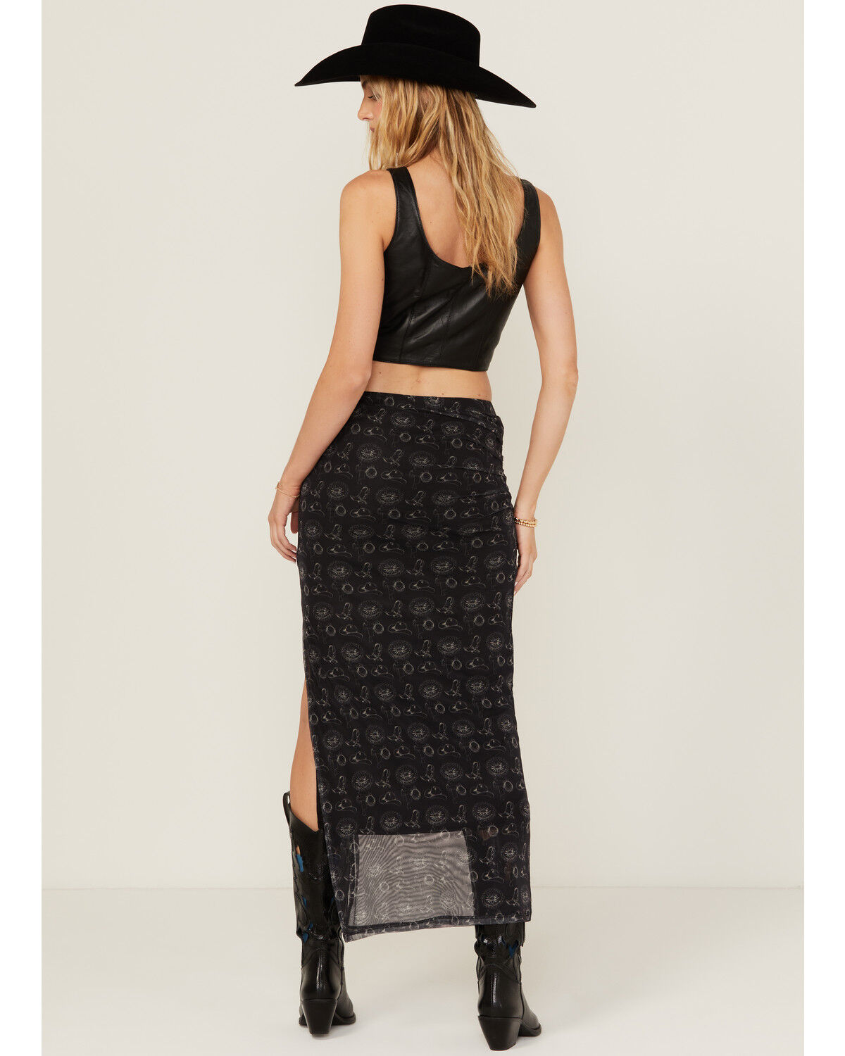 Image #3 - Rock & Roll Denim Women's Conversation Print Skirt, Black, hi-res