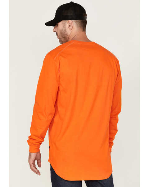 Image #4 - Hawx Men's FR Pocket Long Sleeve Work T-Shirt , Orange, hi-res