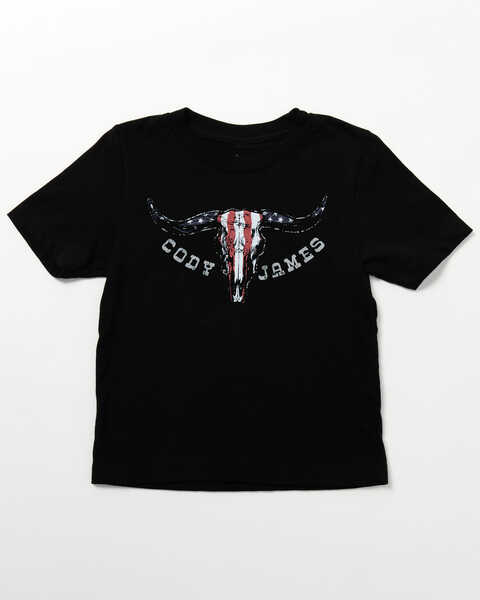 Cody James Toddler Boys' Bull Skull Short Sleeve Graphic T-Shirt , Black, hi-res