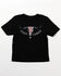 Image #1 - Cody James Toddler Boys' Bull Skull Short Sleeve Graphic T-Shirt , Black, hi-res