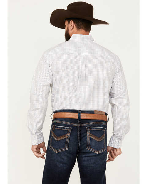 Image #4 - Cinch Men's Plaid Print Long Sleeve Button-Down Western Shirt, White, hi-res