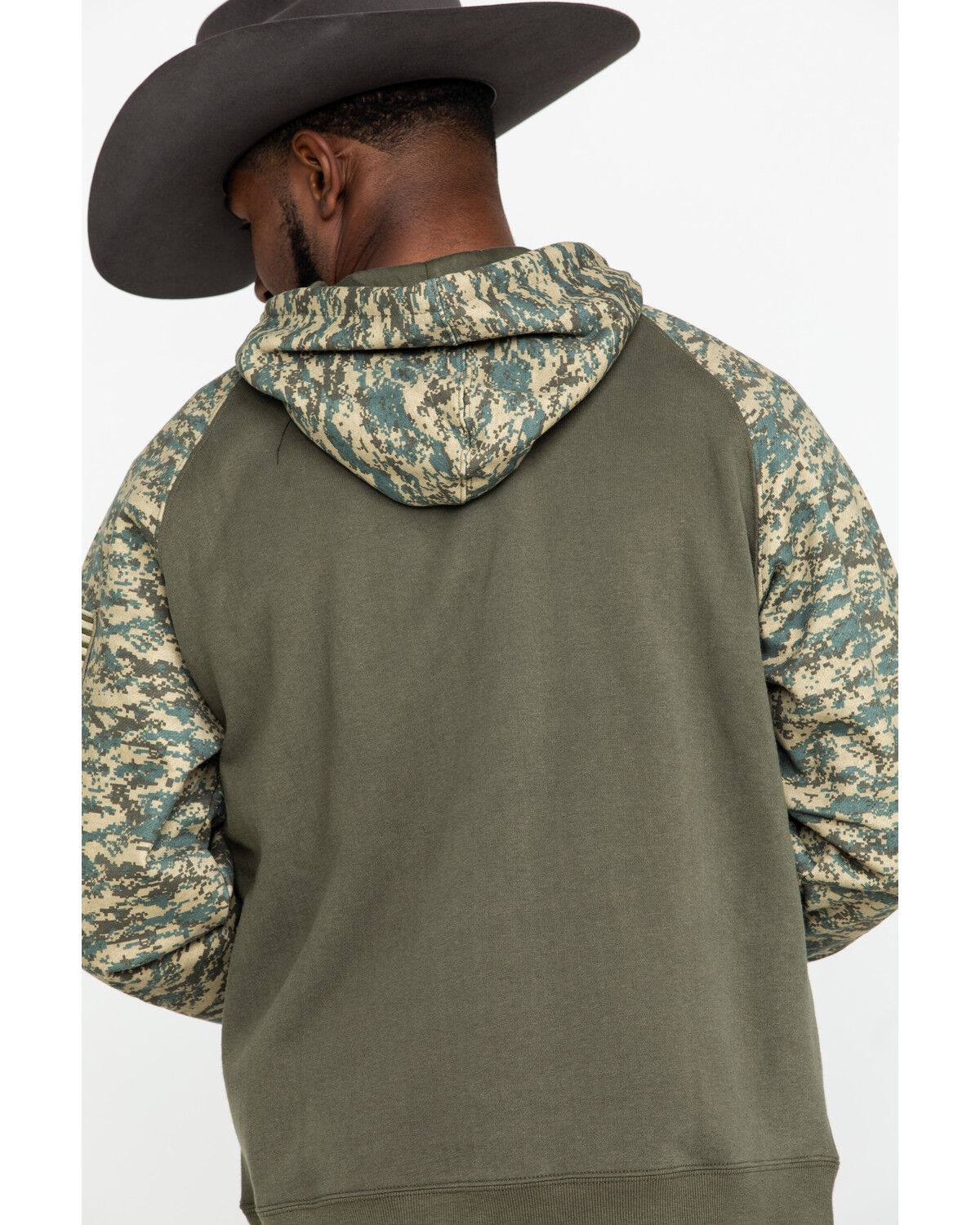 Image #5 - Ariat Men's Camo Patriot Hooded Sweatshirt, Green, hi-res
