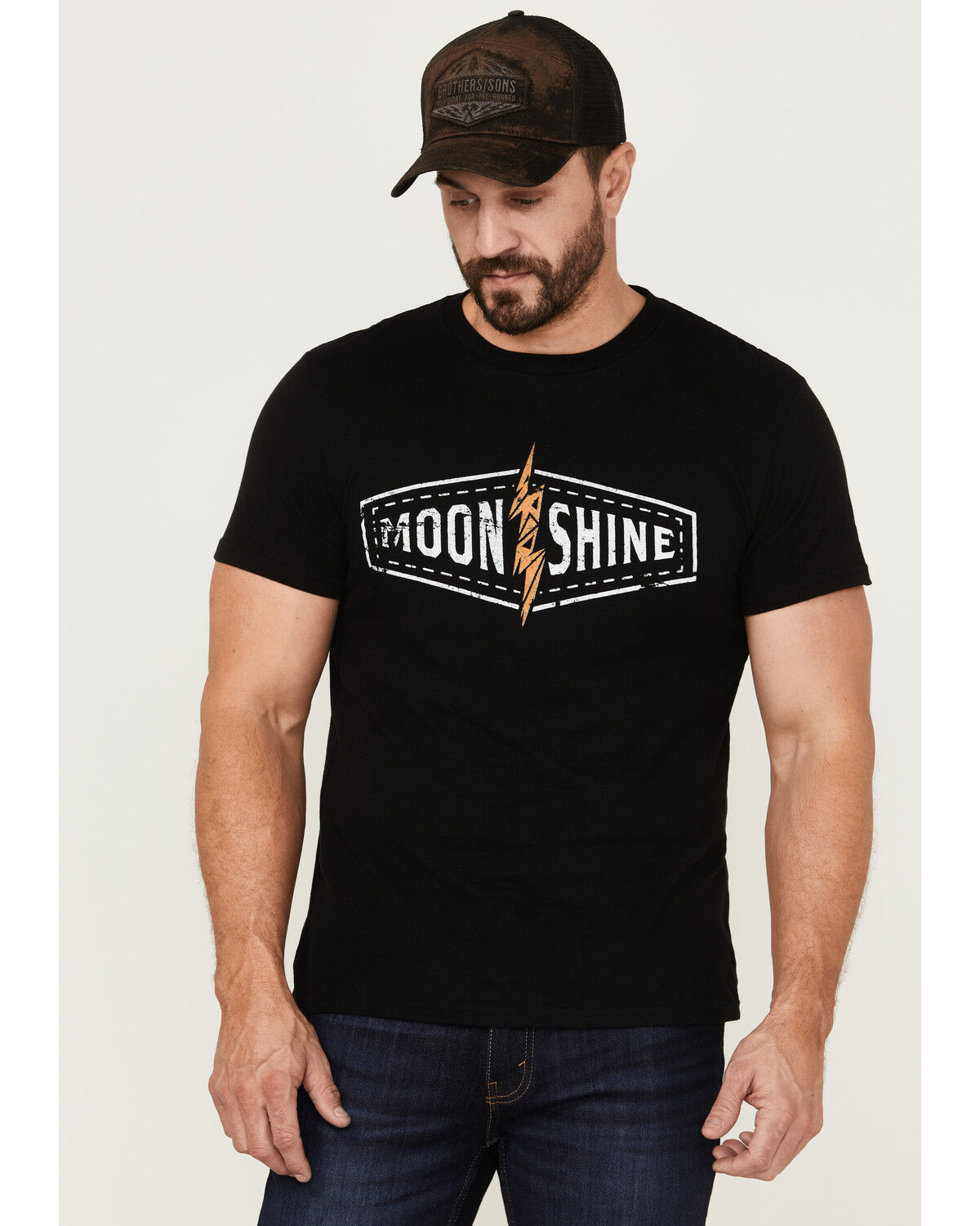Image #1 - Moonshine Spirit Men's Spirit Bolt Logo Black Graphic T-Shirt, , hi-res