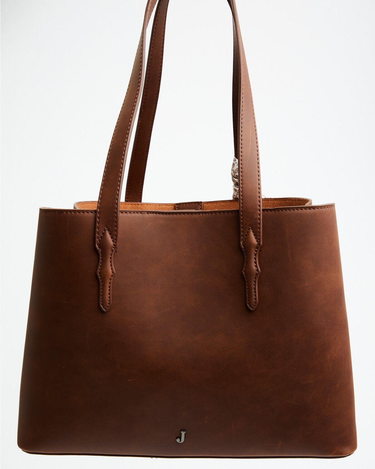 Image #1 - Justin Women's Signature Tote with Paisley Print Scarf, Brown, hi-res