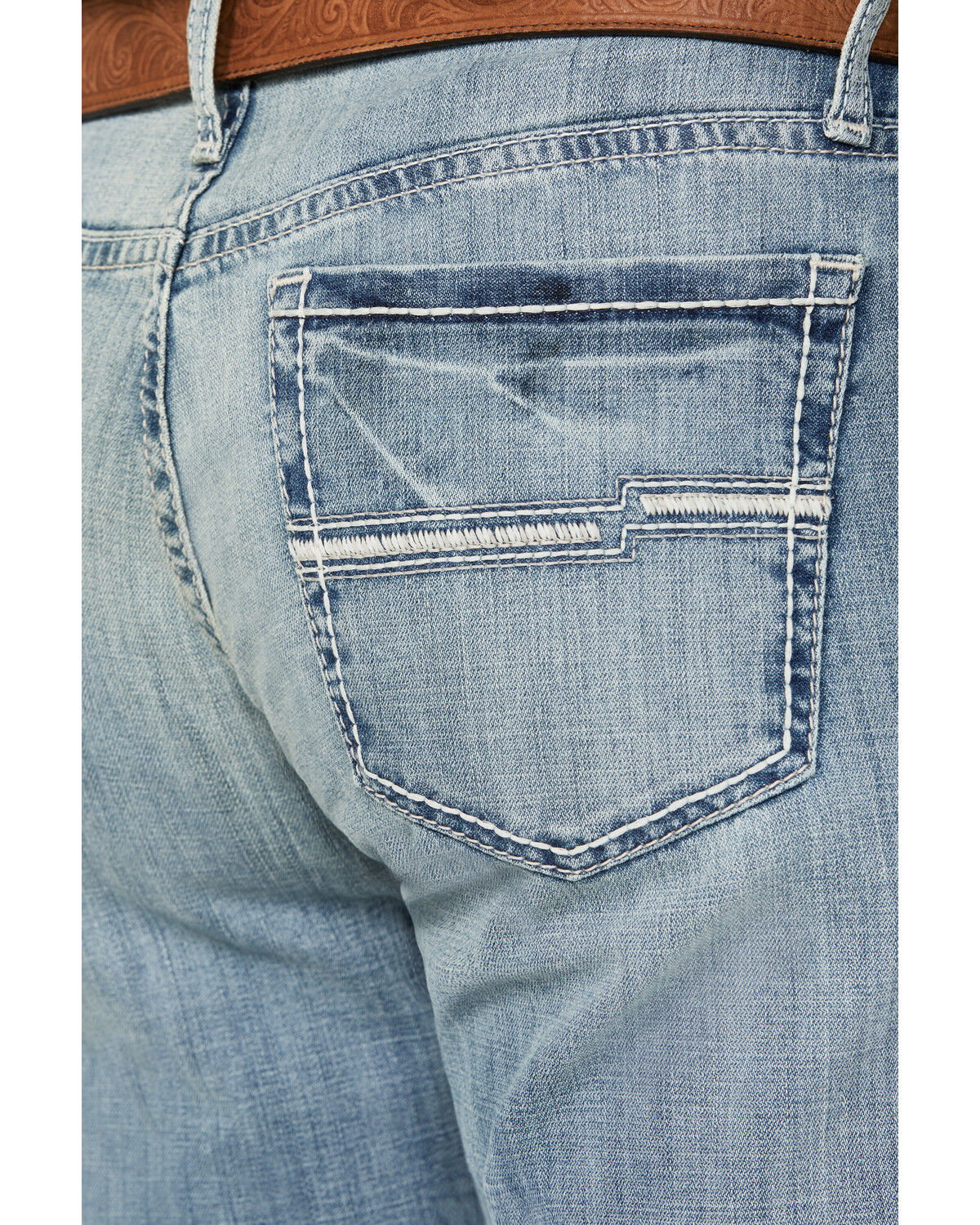 Image #4 - Cinch Men's Light Wash Slim Straight Performance Stretch Denim, Indigo, hi-res