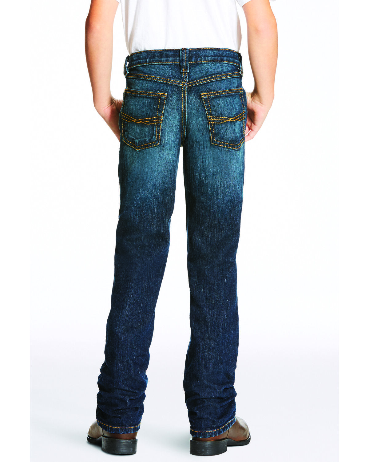 Image #2 - Ariat Boys' B5 Durham Slim Straight Jeans, Indigo, hi-res