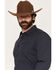 Image #2 - Gibson Trading Co Men's Playin' It Safe Geo Print Long Sleeve Button-Down Long Sleeve Western Shirt, Navy, hi-res