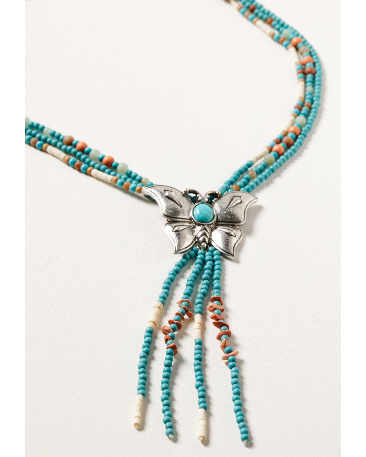 Image #1 - Shyanne Women's Wildflower Bloom Butterfly Bolo Necklace, Silver, hi-res
