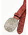 Image #2 - Idyllwind Women's Westerly Drive Tooled Belt, Red, hi-res