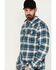 Image #2 - Cody James Men's FR Check Plaid Print Long Sleeve Pearl Snap Work Shirt - Big & Tall , Blue, hi-res