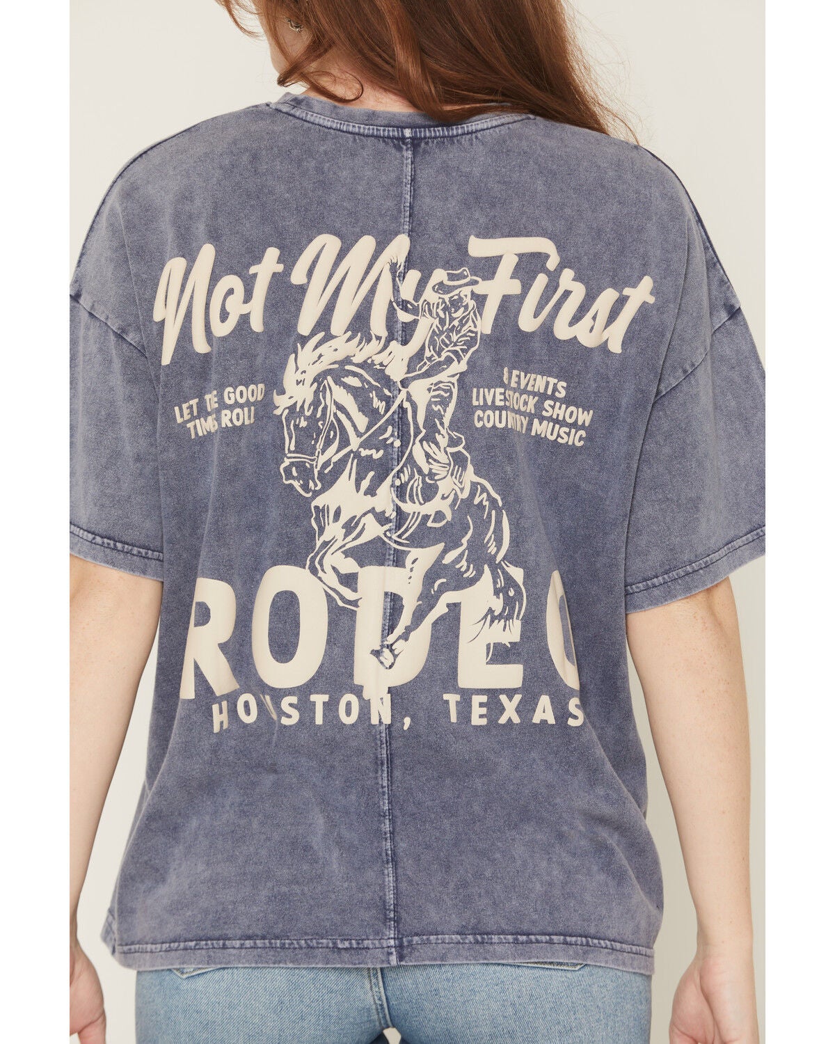 Image #4 - Youth in Revolt Women's Not My First Rodeo Short Sleeve Graphic Tee, Blue, hi-res