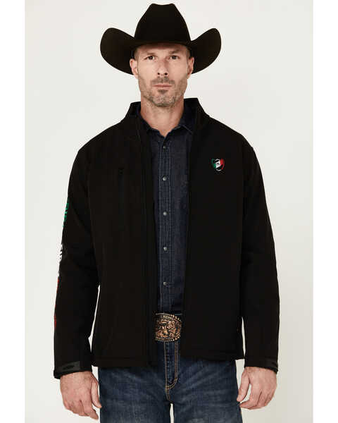 Image #1 - American Fighter Men's Mayland Mexico USA Flag Embroidered Softshell Jacket , Black, hi-res