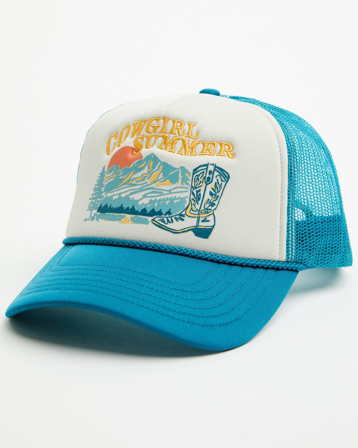 Shyanne Women's Cowgirl Summer Ball Cap, Teal, hi-res