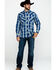 Image #6 - Cowboy Hardware Men's Royal Classic Plaid Long Sleeve Western Shirt , Royal Blue, hi-res