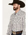 Wrangler Men's Plaid Print Long Sleeve Snap Western Shirt, Grey, hi-res