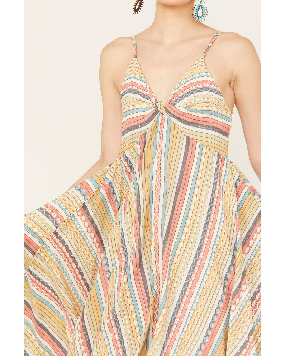 Image #3 - Angie Women's Knot Front Midi Dress, Multi, hi-res