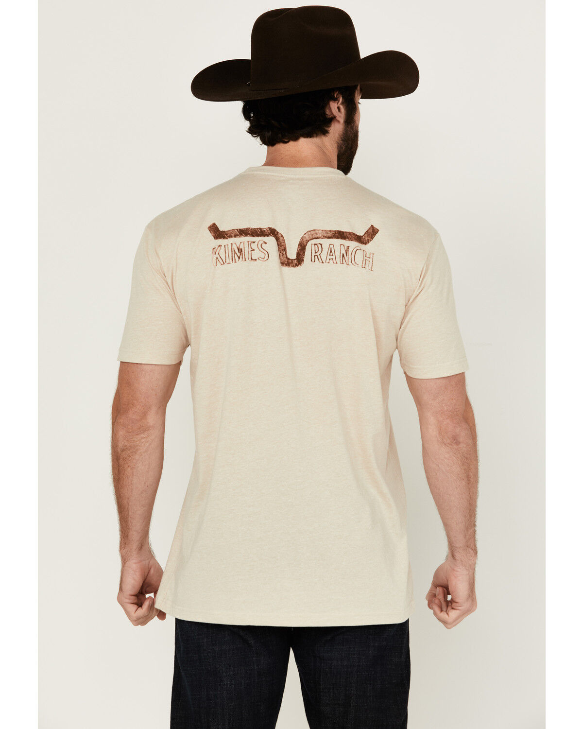 Image #4 - Kimes Ranch Men's Boot Barn Exclusive Graphite Logo Short Sleeve Graphic T-Shirt, Cream, hi-res