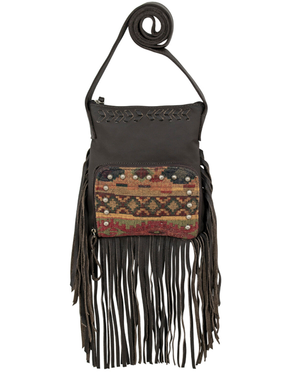 Image #1 - American West Women's Southwestern Tapestry Fringe Handbag, Multi, hi-res