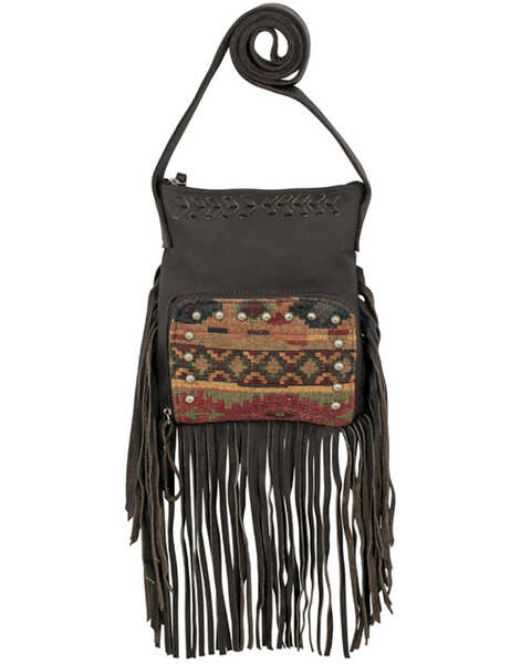 American West Women's Southwestern Tapestry Fringe Handbag, Multi, hi-res