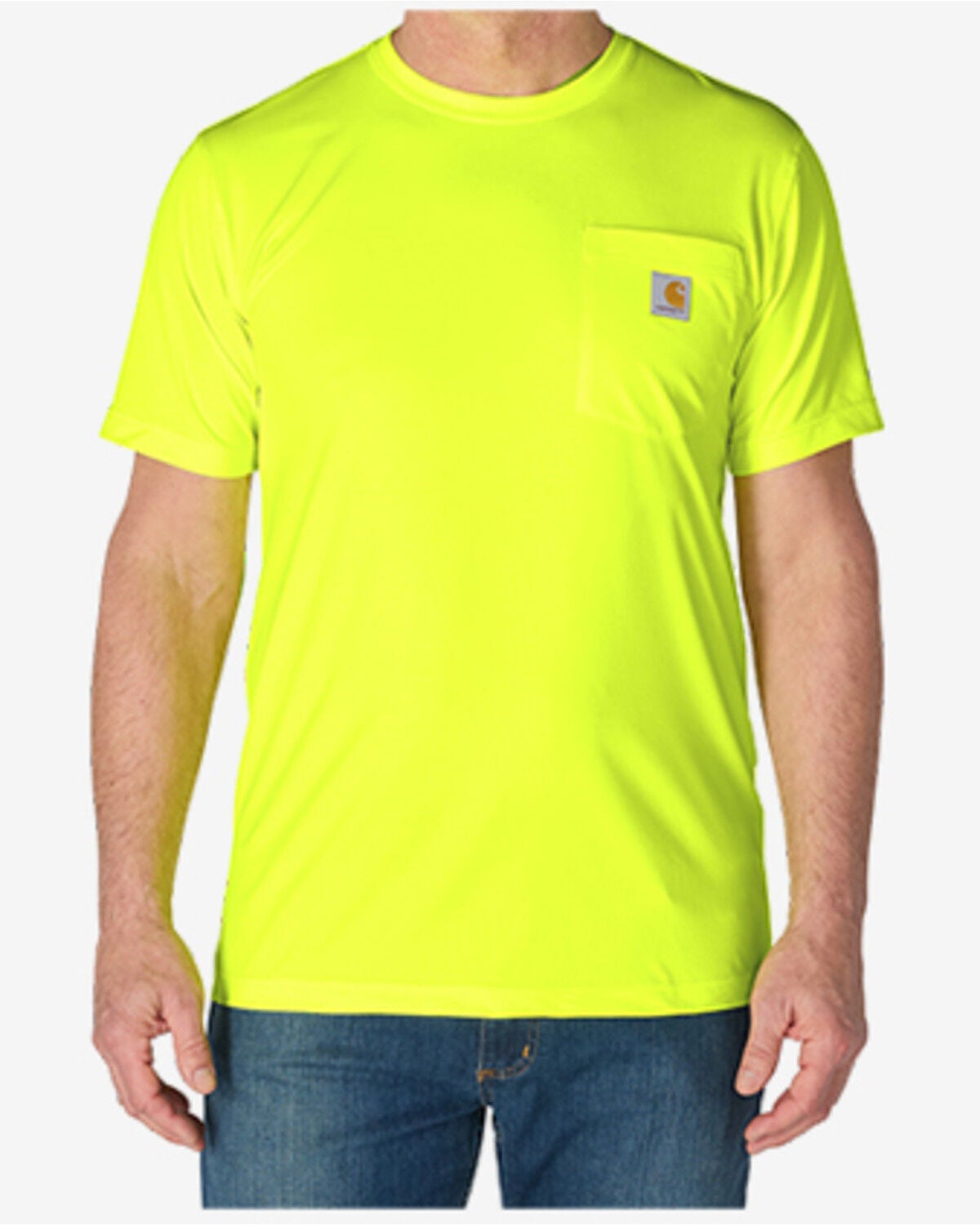 Image #1 - Carhartt Men's Force Relaxed HiVis Short Sleeve Pocket T-Shirt, Bright Yellow, hi-res