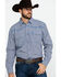 Image #1 - Cowboy Hardware Men's Dobby Print Long Sleeve Western Shirt, Navy, hi-res