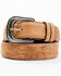 Cody James Men's Embroidered Leather Western Belt, Lt Brown, hi-res