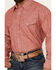 Image #3 - Wrangler Men's Vintage Chambray Solid Long Sleeve Snap Western Shirt, Red, hi-res