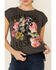 Rodeo Quincy Women's Runaway Rosa Graphic Short Sleeve Tee , Charcoal, hi-res