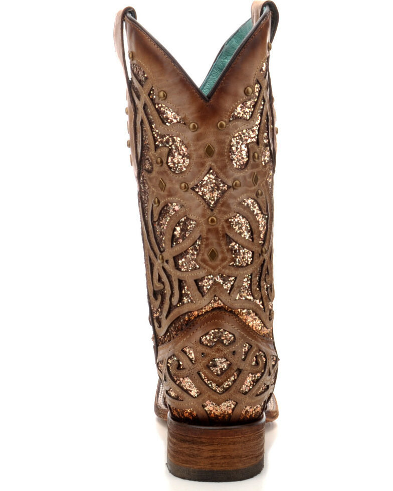 Corral Women S Orix Glitter Inlay Studded Cowgirl Boots Square